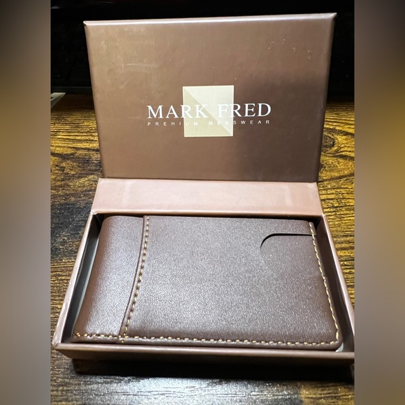Mark Fred Other - Mark Fred Men’s Bifold Wallet in Brown Leather